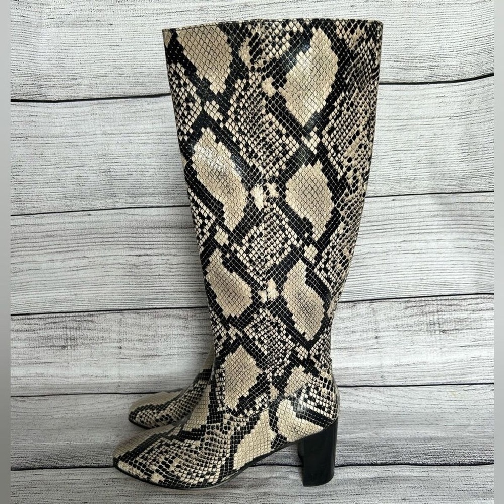 Snake Skin Thigh High Boot